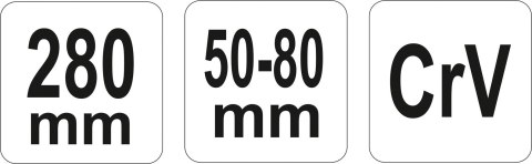 KLUCZ HAKOWY Z NOSKIEM, PRZEGUBOWY 50-80 MM YATO