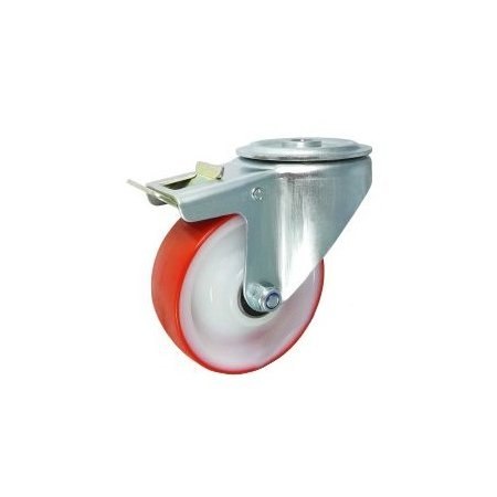 KOŁO TWORZYWO+POLIURETAN 100MM OBUDOWA Z OTWOREM+HAM 17BCH UN