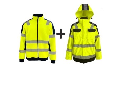 KURTKA PRZECIWDESZCZOWA Z PODPINKĄ, ŻÓŁTA, ROZ. XL VIZWELL