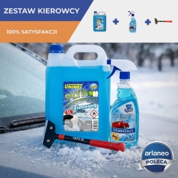Przejrzyste szyby (skrobaczka + płyn do odmrażania + zimowy płyn do spryskiwaczy)