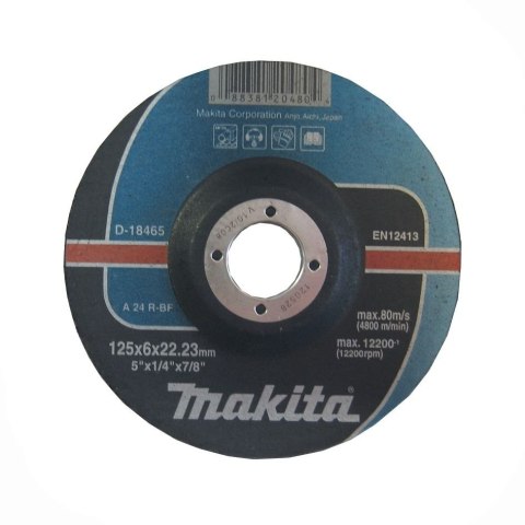 TARCZA SZLIFIERSKA DO METALU 125*6MM WYPUKŁA A24R MAKITA