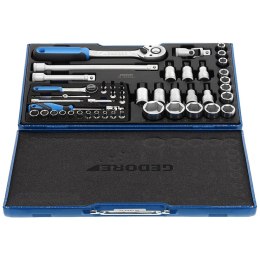 ZESTAW KLUCZY NASADOWYCH. 1/4'-1/2', 4-30MM, 50CZ. GEDORE