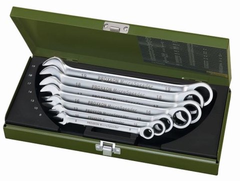 ZESTAW KLUCZY PŁASKO OCZKOWYCH Z GRZECHOTKĄ 8-19MM 7 CZĘŚCI PROXXON