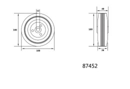 KÓŁKO ŁOŻYSKOWANE CZARNA GUMA 100MM VOREL