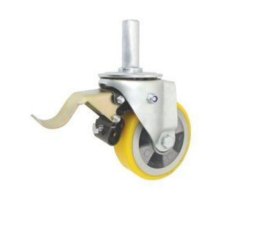 KOŁO ALUMINIUM-POLIURETAN 125MM OBUDOWA SKRĘTNA+HAMUL. A25PH UN