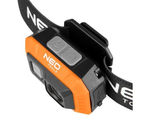 LATARKA CZOŁOWA COB LED 500LM, AKUMULATOROWA, USB NEO