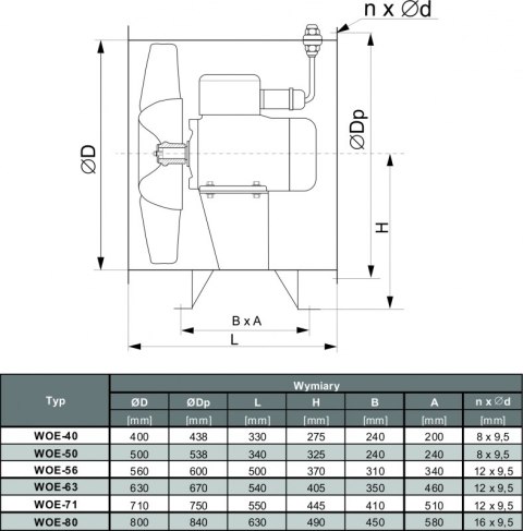 WENTYLATOR WOE-63/3 TYWENT
