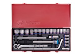 ZESTAW NASADEK 1/2'', 10-32MM, 24 CZ. 6-KĄTNE, KASETA KING TONY